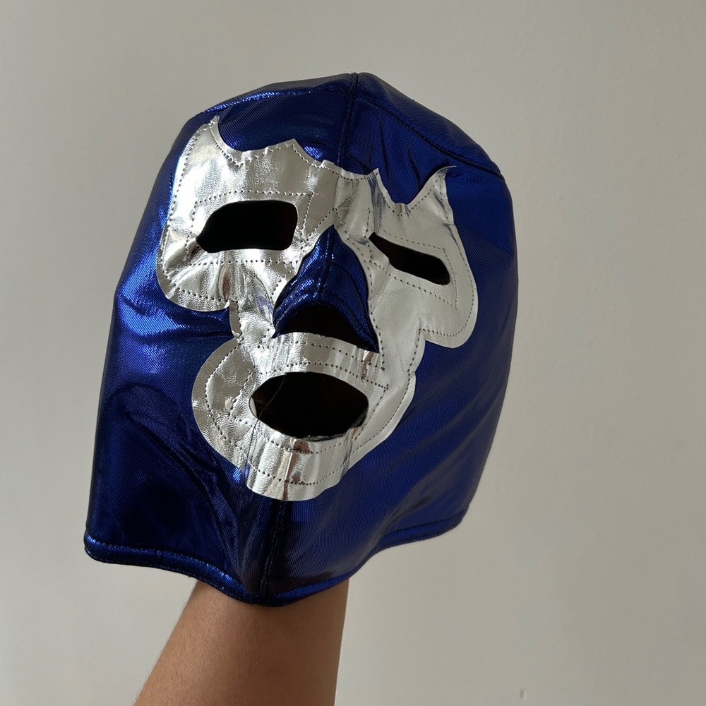 Blue and Silver Wrestling Lucha Libre Mask Custome